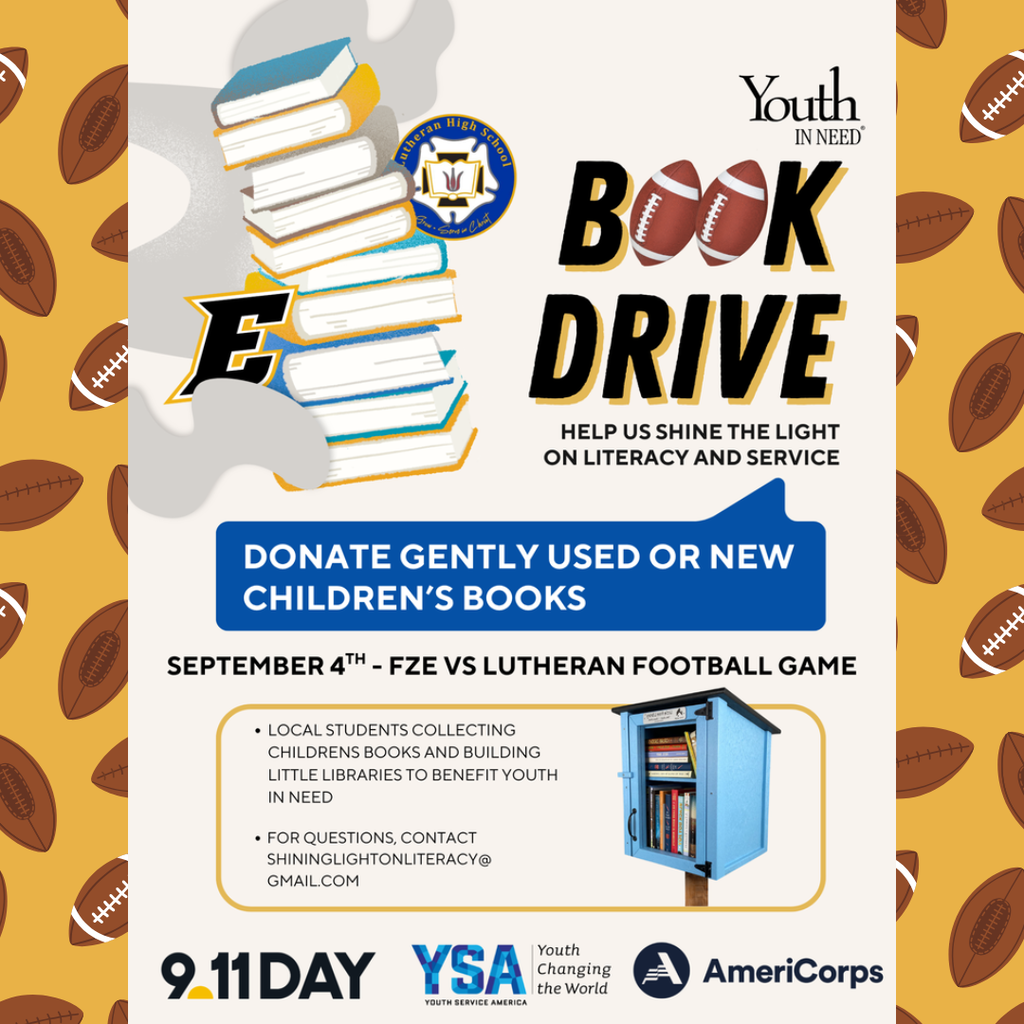 book drive at FZE football game