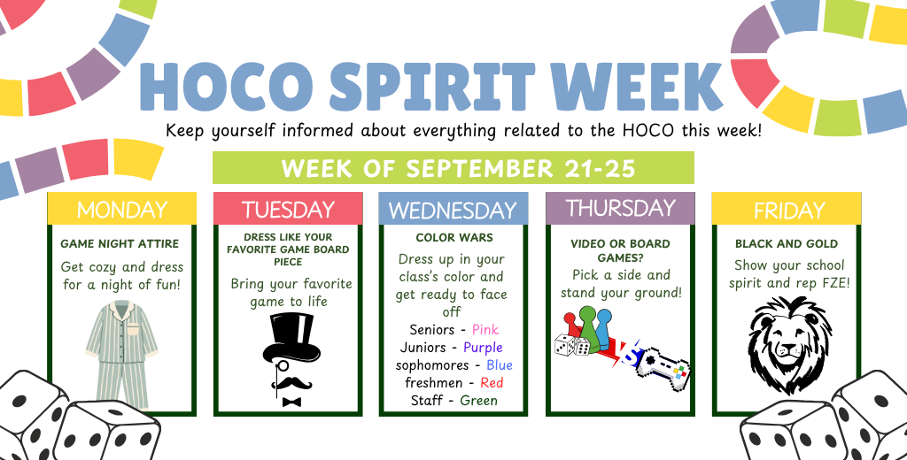 Homecoming Spirit Week Schedule 