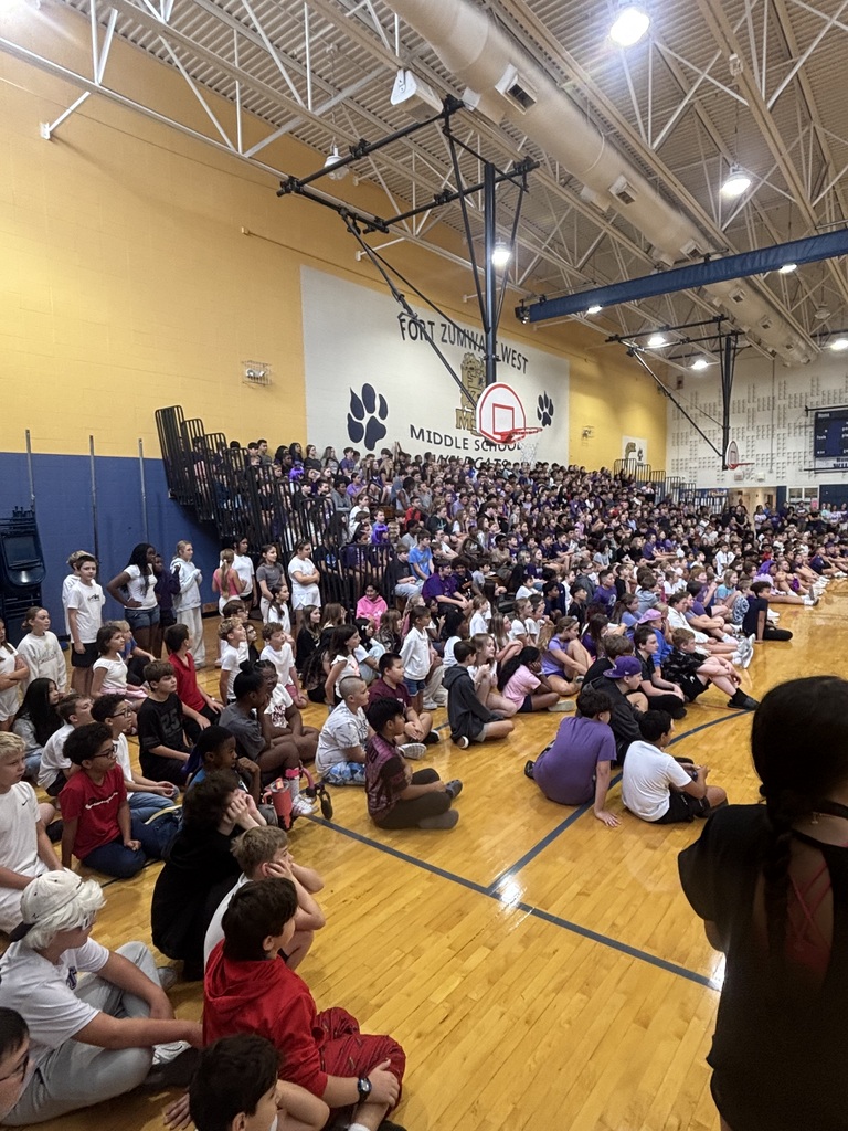 West Middle Students cheer on West High at the pep assembly!