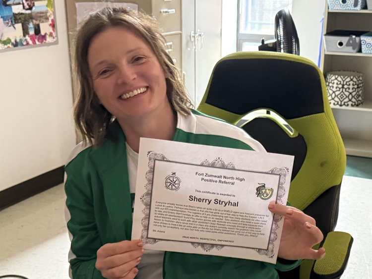 Mrs. Stryhal positive office referral!