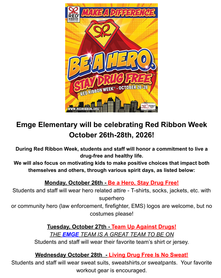 Emge Red Ribbon week Dress Up Days