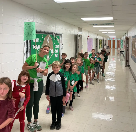 Students participating in Olympic activities.