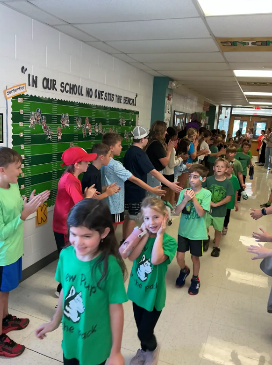 Students participating in Olympic activities.