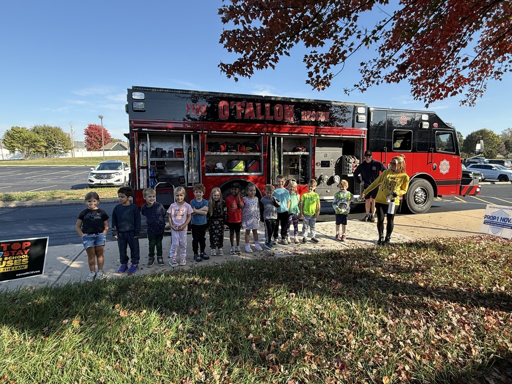 Kindergarten with the fire truck