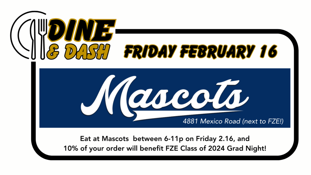 Mascots white and blue logo on