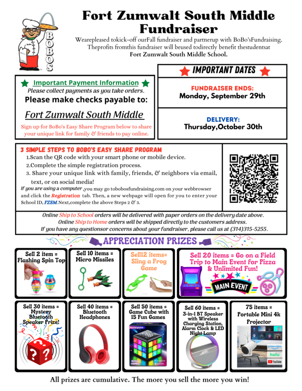 BoBo's Fundraising 9/15-9/29