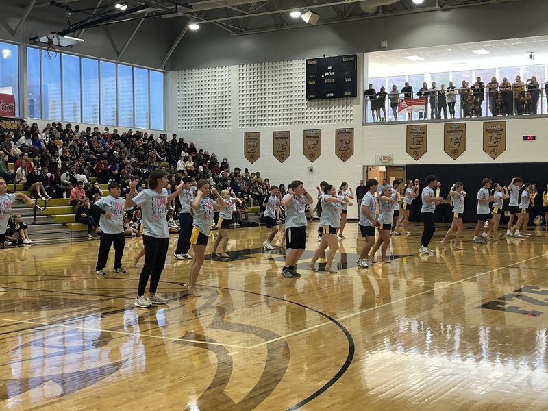 Guy girl dance at pep rally