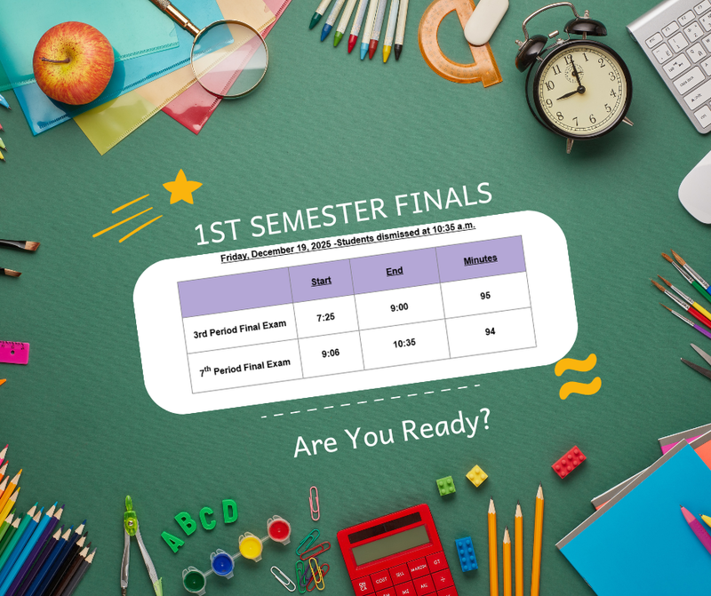 Final Exam Schedule- 1st semester