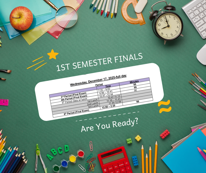 Final Exam Schedule- 1st semester