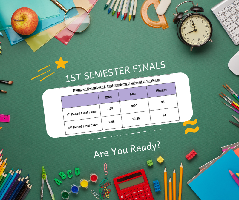 Final Exam Schedule- 1st semester