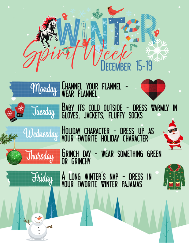 Image of flyer for Winter sprit week December 15-19