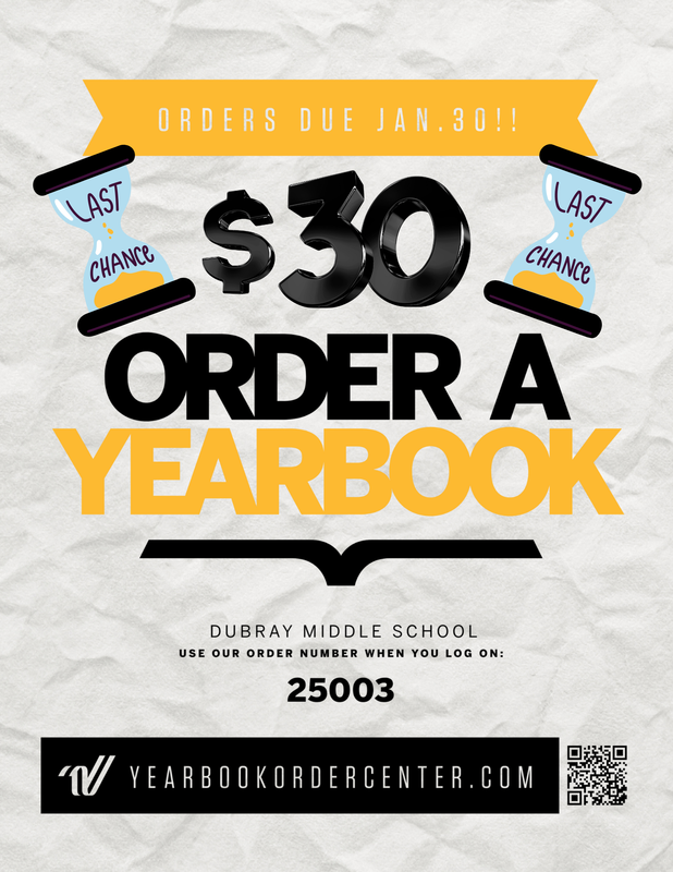 Order a yearbook for $30 by January 30th