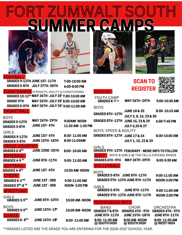 SHS summer camp inforamtion