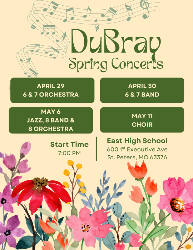 Spring Concert Flyer with dates
