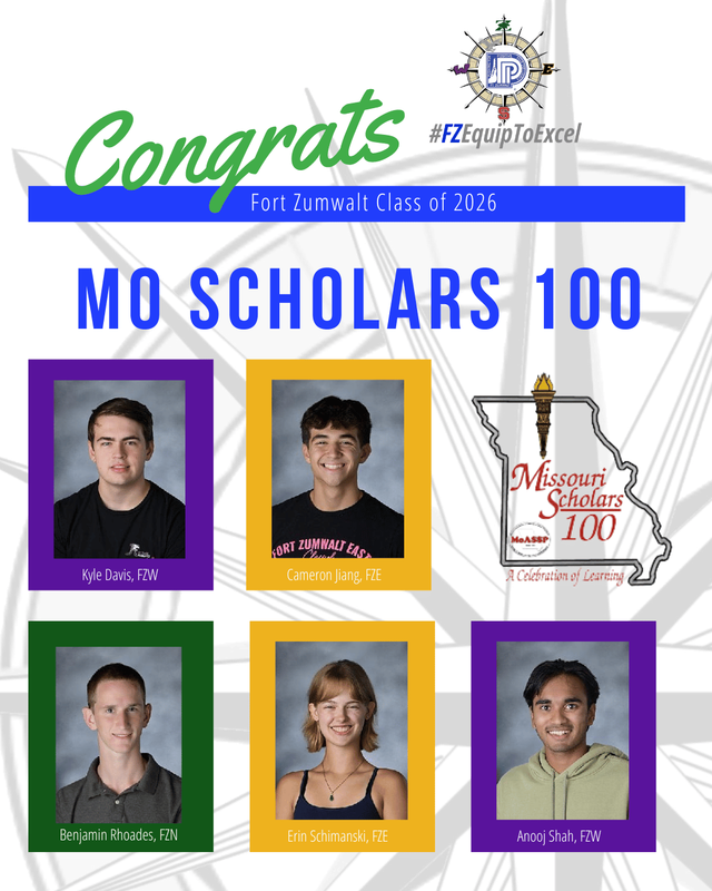 Yearbook page for the 5 Mo Scholars 100