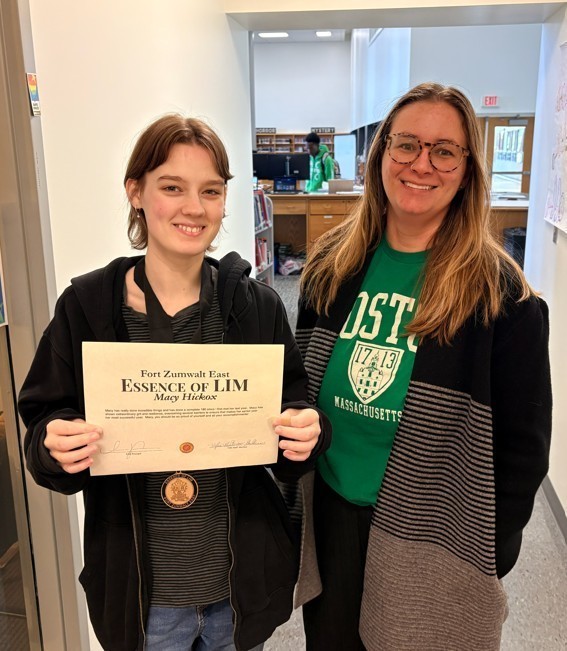 Mrs. Holtmeier-Guilliams pictured with awards recipient, Macy Hickox