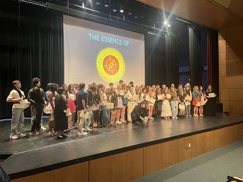Essence of Leader in Me recipients on the stage after the ceremony