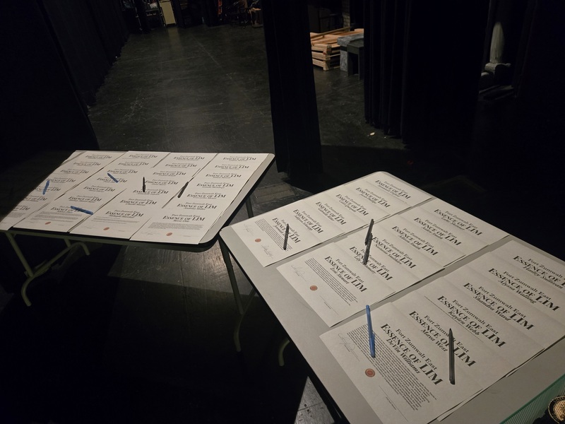 Essence of Leader in Me certificates laying on a table with pens