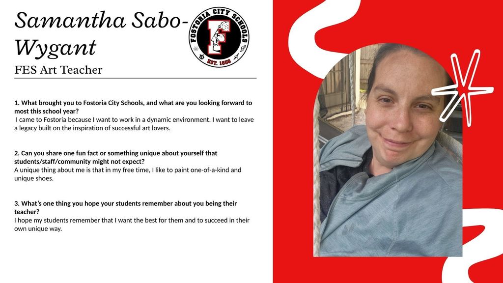 Mrs. Samantha Sabo-Wygant new teacher information