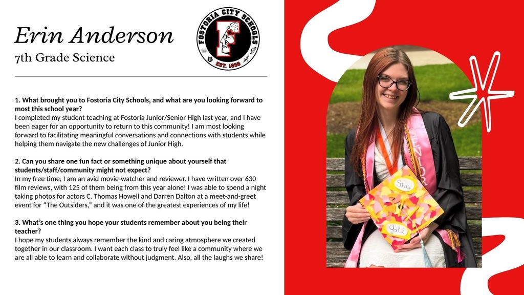 Ms. Erin Anderson, new teacher 2025