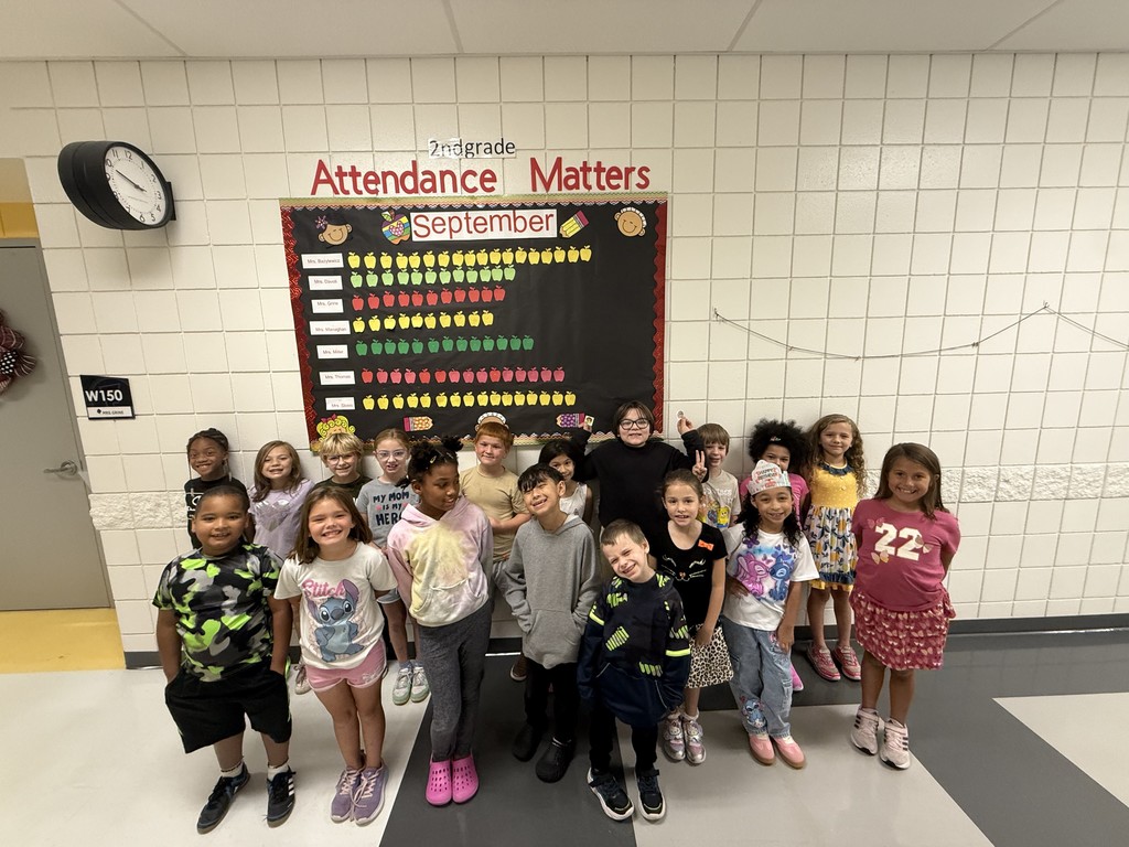 2nd grade attendance award winners for Sept.