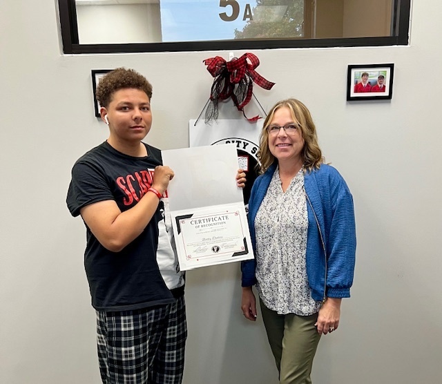 Erika Hossler with student