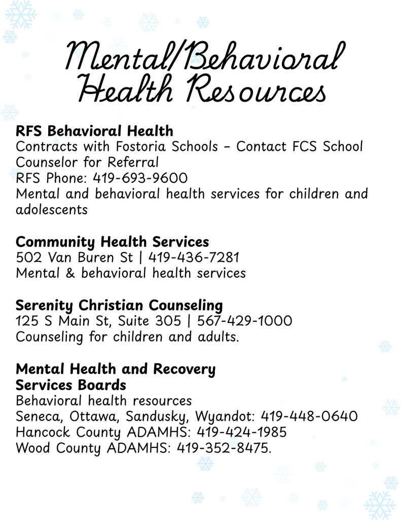 Behavioral Health Resources