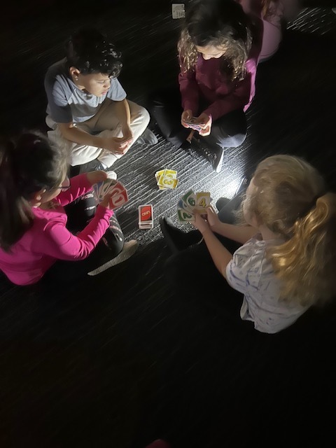 Flashlight Friday games in Mrs. Davoli's class