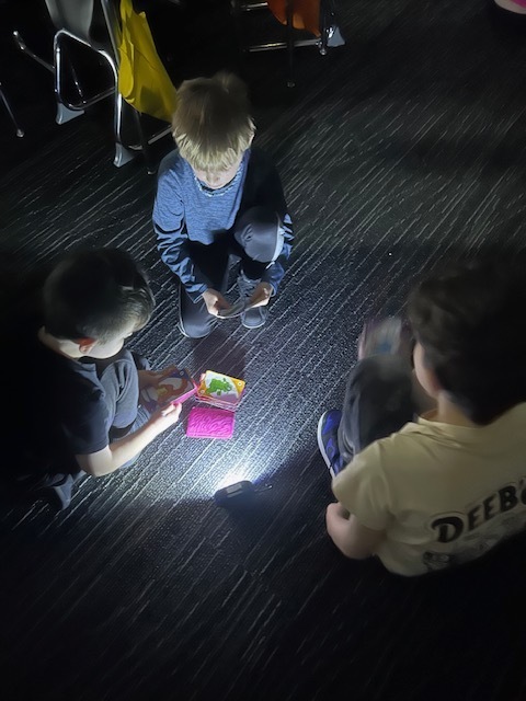 Flashlight Friday games in Mrs. Davoli's class