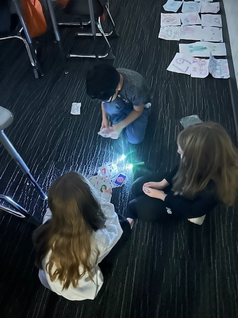Flashlight Friday games in Mrs. Davoli's class