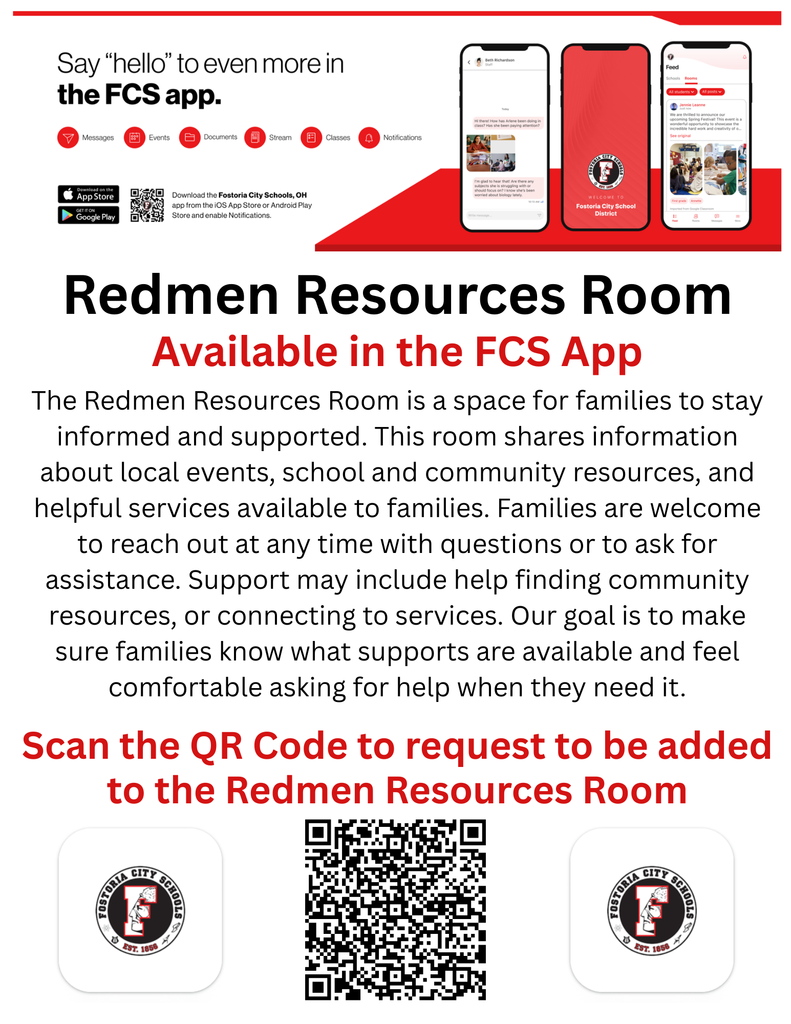 Redmen Resources Room Flyer