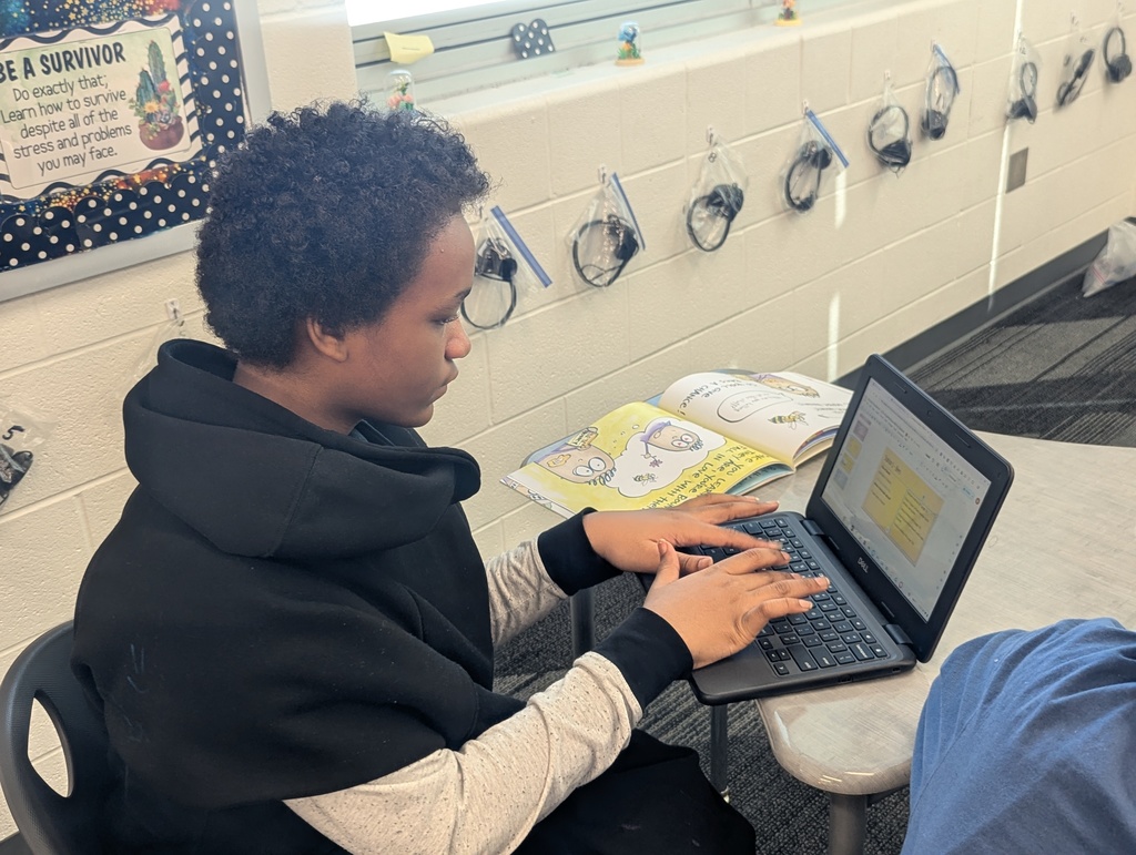 Students working on presentations