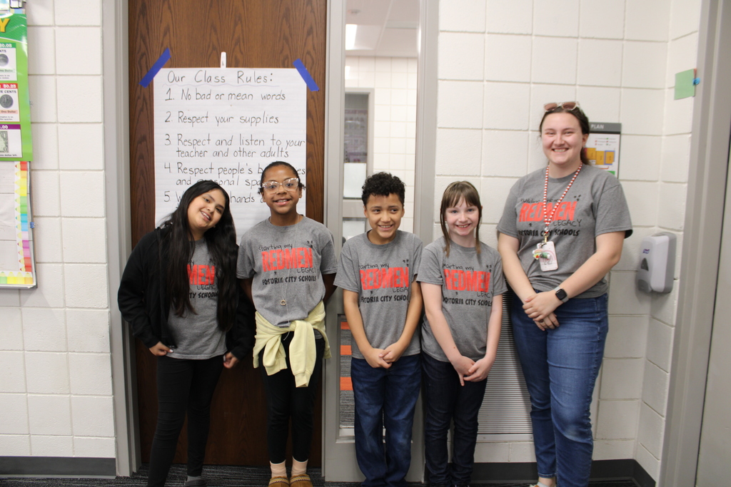 FES Students wearing Redmen Legacy shirts