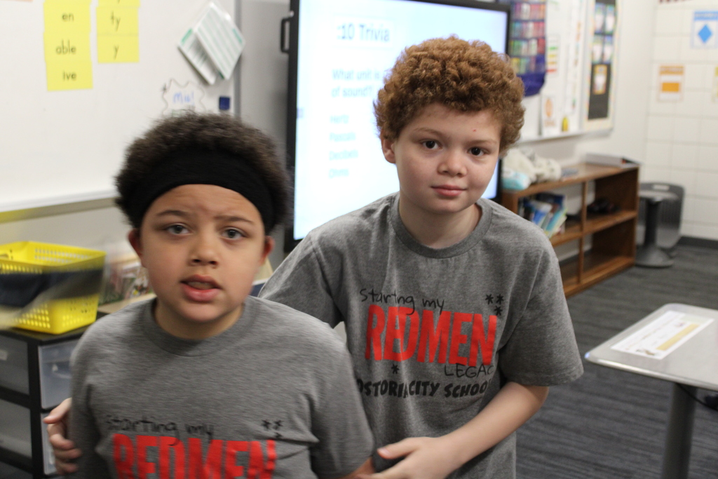FES Students wearing Redmen Legacy shirts