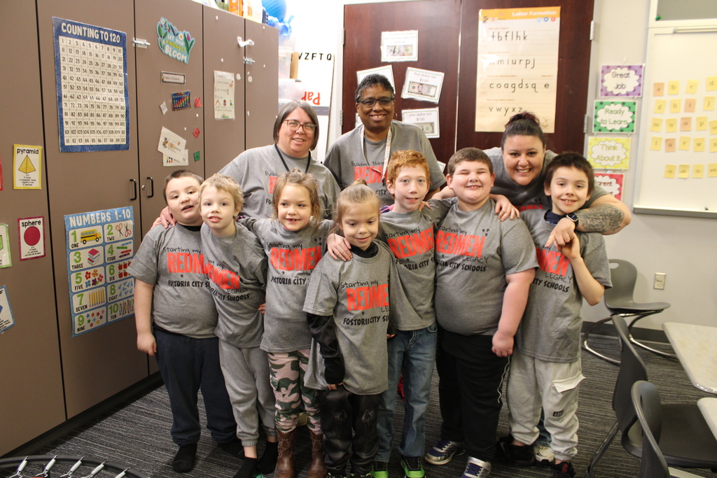 FES Students wearing Redmen Legacy shirts