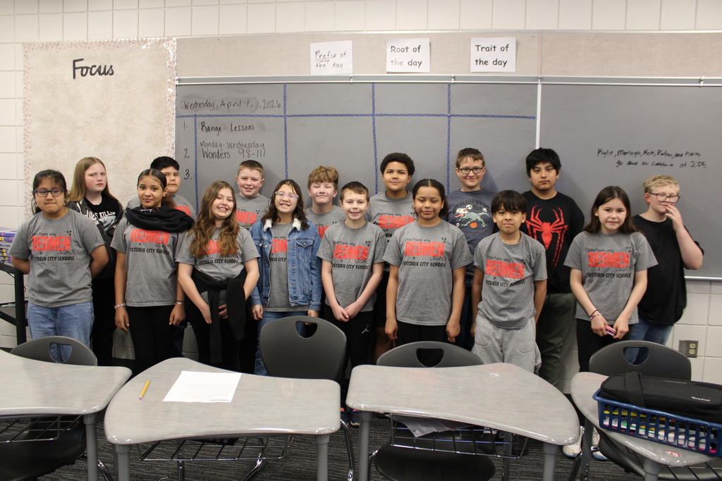 FES Students wearing Redmen Legacy shirts