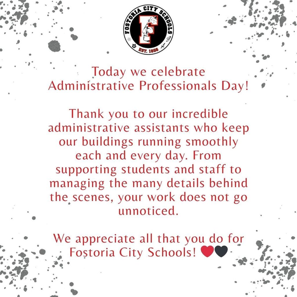 Text thanking administrative assistants