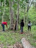 6th grade camp students doing activities