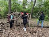 6th grade camp students doing activities