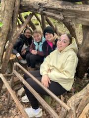 6th grade camp students doing activities