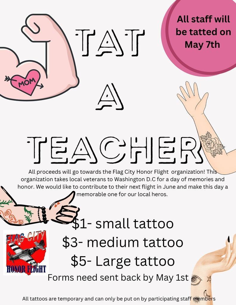 Tat A Teacher Fundraiser Flyer