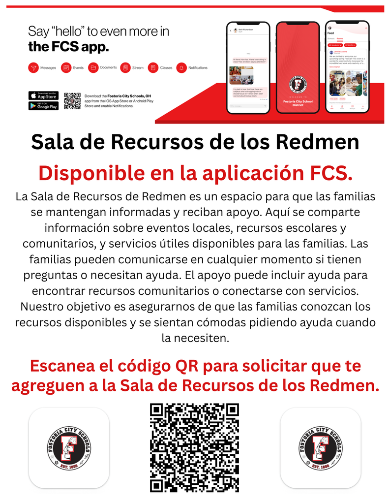 Folleto de la Sala de Recursos Redmen