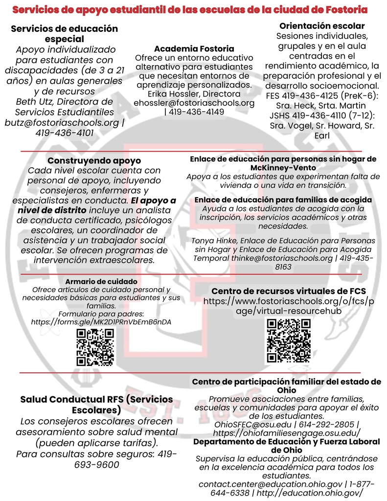 Servicios de Apoyo Estudiantil de FCS
