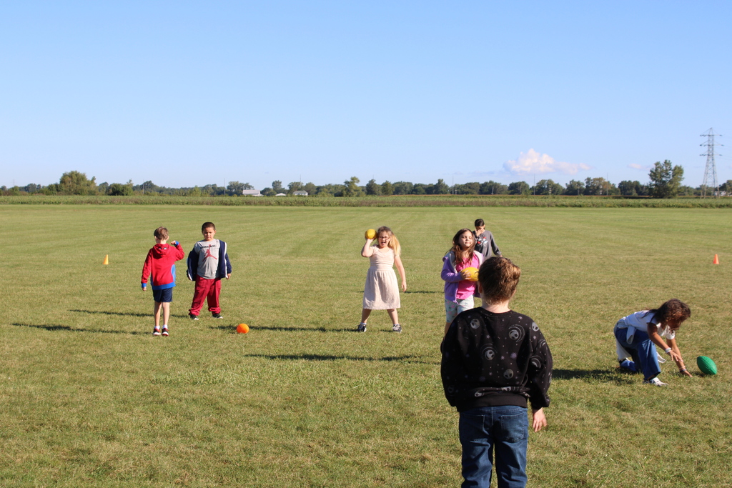 Ms. Newlove's PE Class learning how to play football