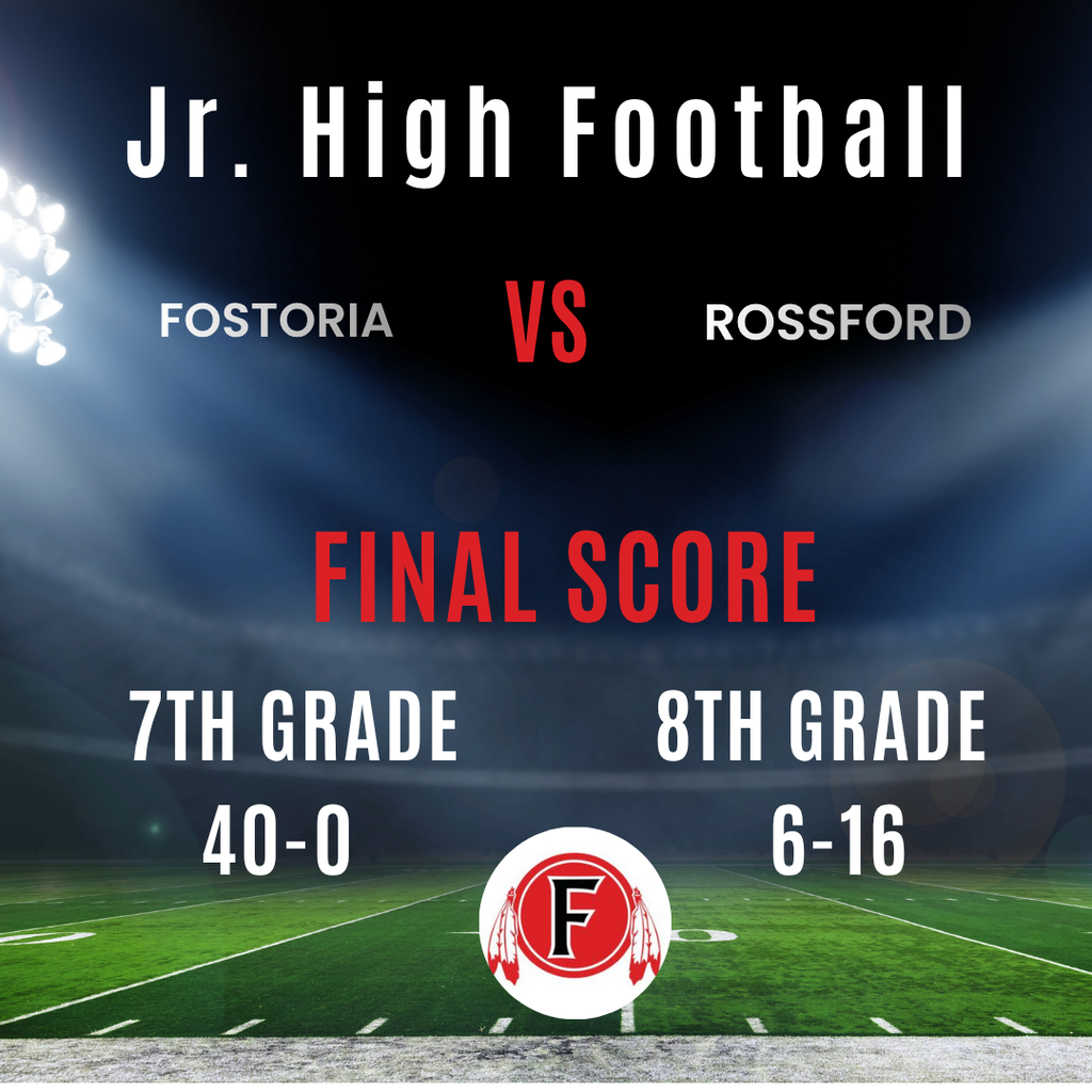 jr. high football scores vs. Rossford