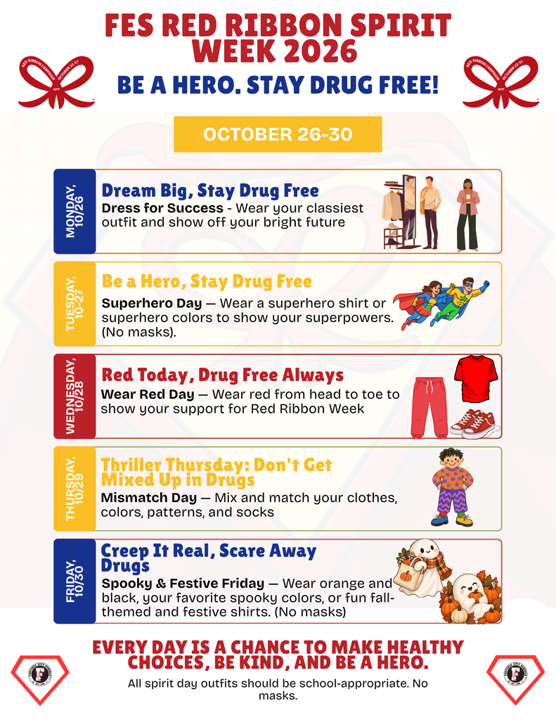 FES Red Ribbon Spirit Week Flyer