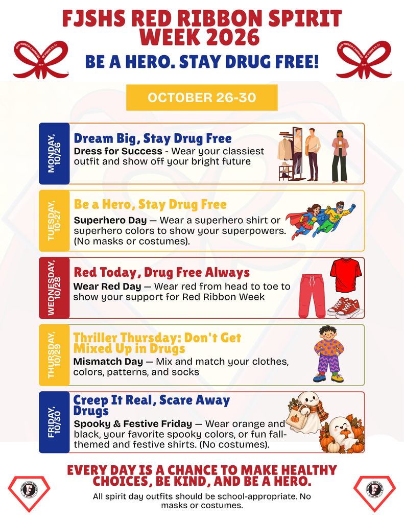 JSHS Red Ribbon Spirit Week Flyer