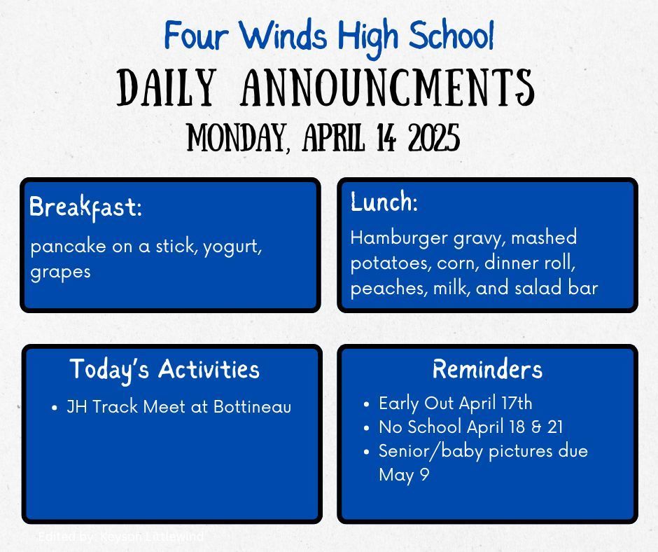 apr 14 announcements
