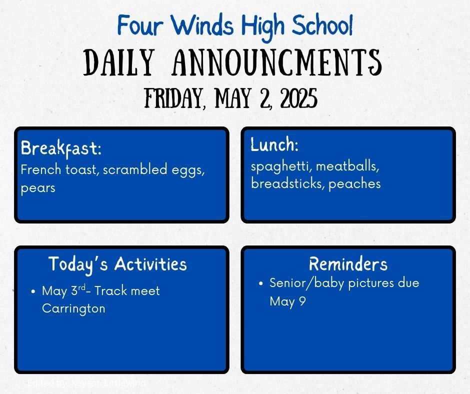 May 2 announcements