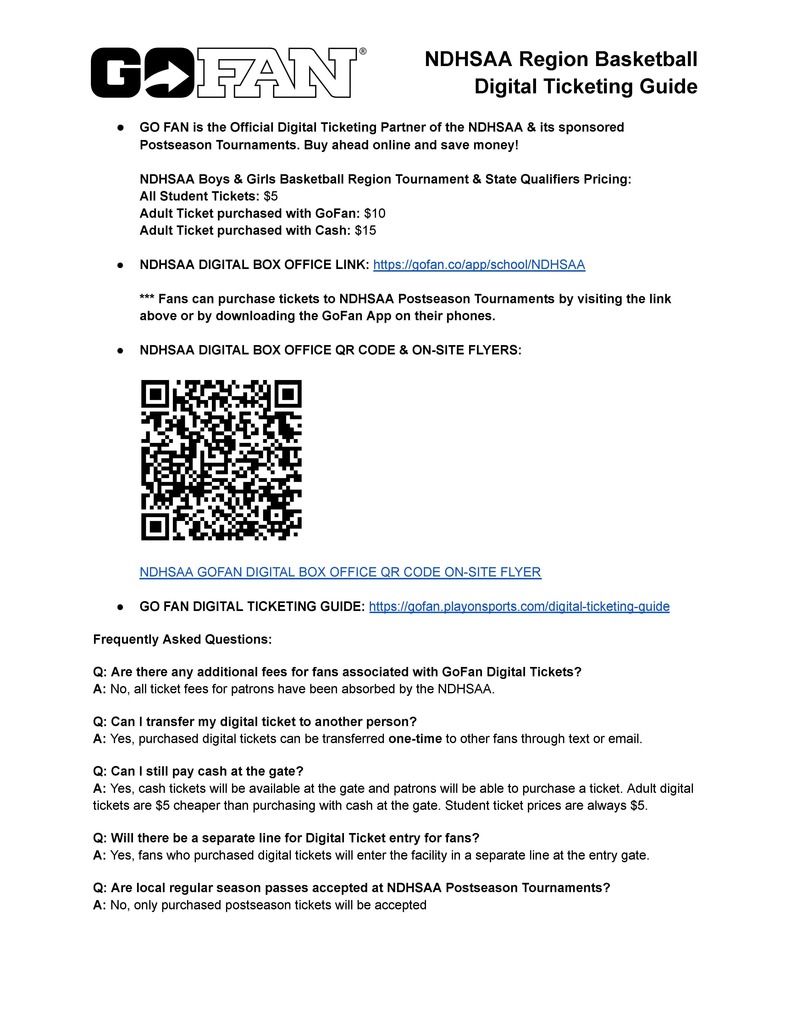Regional and State Basketball Ticket Info